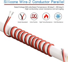High-Performance 18 Gauge 2 Conductor Silicone Wire Spool – 100 Feet Red/Black