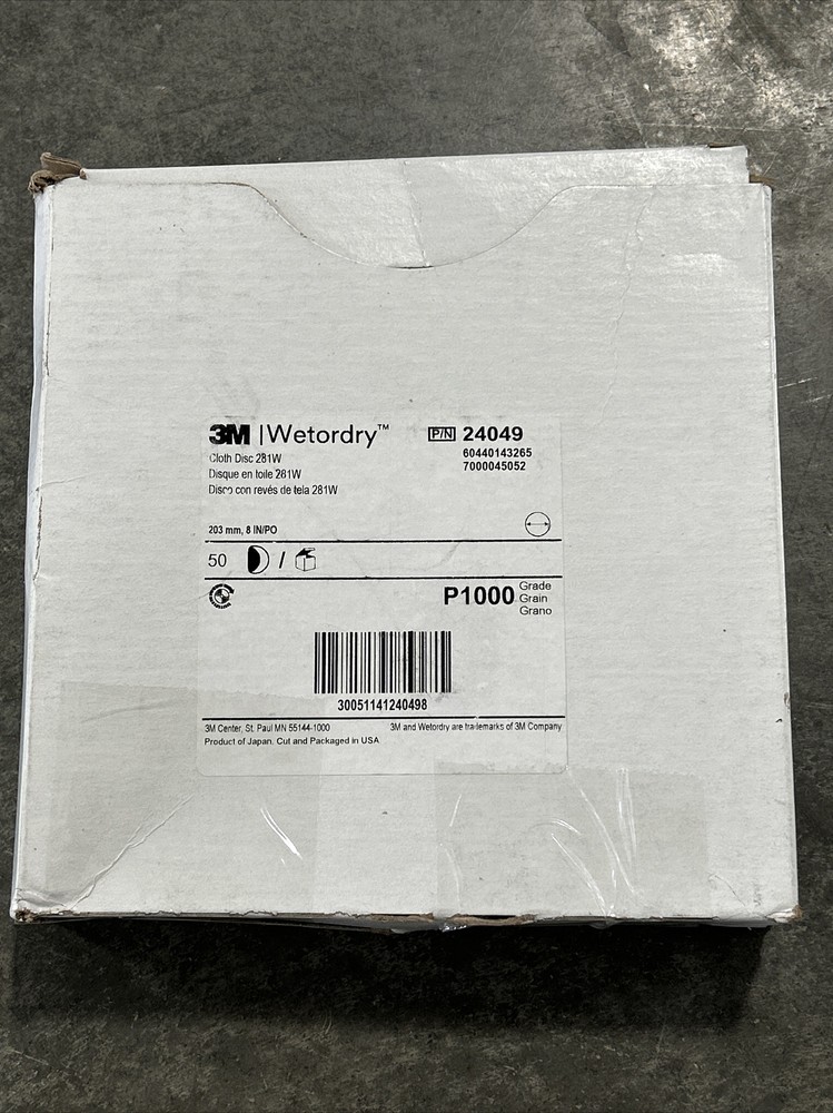 3M 24049 281W Wetordry Cloth Disc Wet/Dry, 8″ Pack of 50