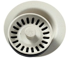 Elkay LKQD35BQ Plastic Disposer Flange with Basket Strainer and Stopper, Bisque