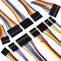 Dupont Jumper Wire 2.54mm Rainbow Cable Ribbon Female-Female 1P-10 Pin 10cm-50cm