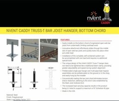 ERICO nVent Caddy CTH037BC Bottom Chord Truss-T Bar-Joist Hanger 3/8″ Rod NEW!!
