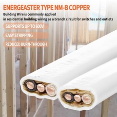 Solid Indoor NMBC Cable, 14/2 W/G, 30.5m Coil, Electrical D…