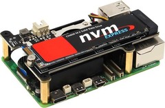 Geekworm X1001 PCIe to M.2 HAT Key-M NVMe SSD PIP Peripheral Board Black
