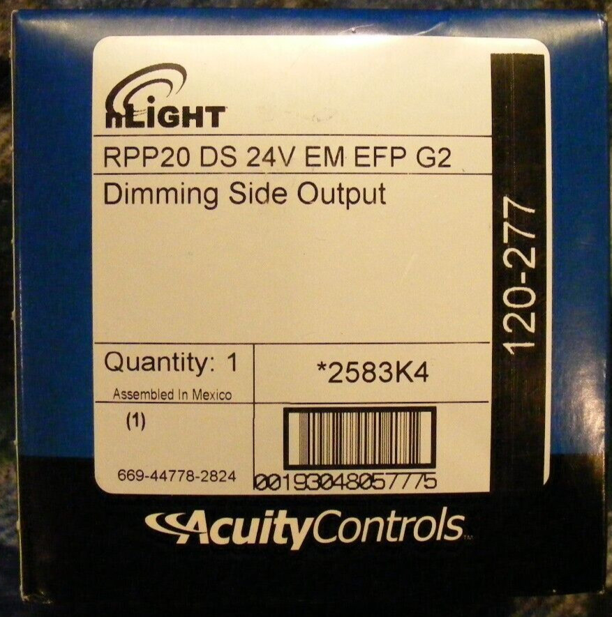 NIB! Acuity Controls Sensor Switch nLight RPP20 DS 24V EM EFP G2 Relay