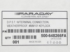 Faraday 500-648266FA Weatherproof Fire Alarm Pull Station NO KEYS – NEW Surplus!