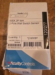 ACUITY CONTROL 2 POLE WALL SWITCH OCCUPANCY SENSOR # WSX 2P WH