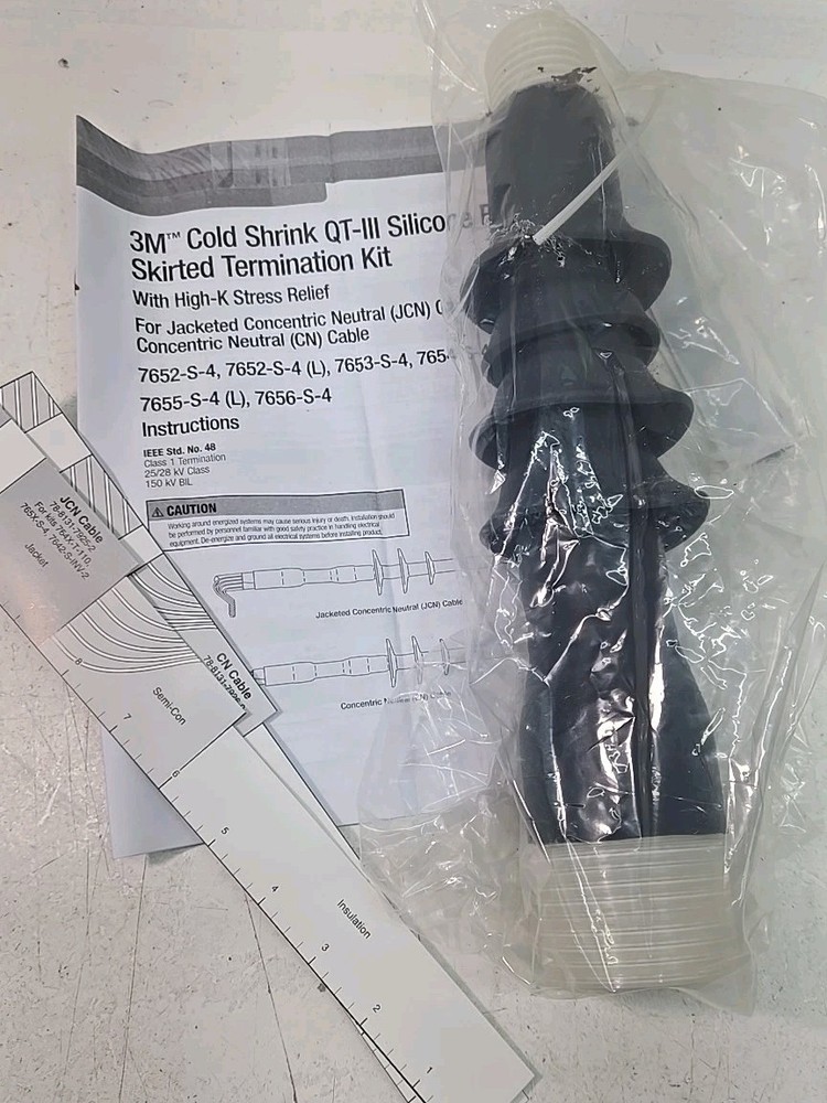3M 7652-S-4-1/0 Cold Shrink QT-III Termination Kit, CN & JCN Cable, 5-25/28 Kv