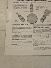 Vintage Honeywell MICRO SWITCH One-Shot Pushbutton Switch Assemblies Data SHEET