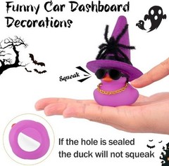 Halloween Car Decorations with Colorful Rubber Duck, Spider, Hat, Color: Pink