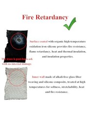 1.5″ ID Heat Shielded Fire Sleeve – Silicone Coated Fiberglass, 5FT, 3 Clamps –