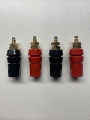 Binding Post, Pomona, 30A 1500 V Gold Plated Brass; Nylon,2 Red+2 Black..B20-1