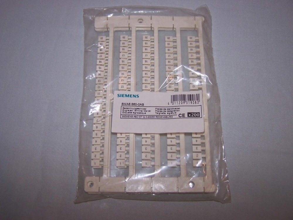 SIEMENS 8WA8 860-0AB LABELS NEW (1 PACK OF 200)
