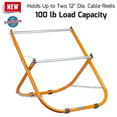 Double Spool Electric Cable Caddy for Coax Wire Reel Dispenser Holder Traveling