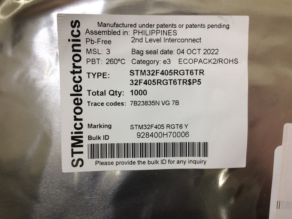 STM32F405RGT6 ST MICRO IC MCU 32BIT 1MB FLASH 64LQFP SMD ROHS 4 PIECES