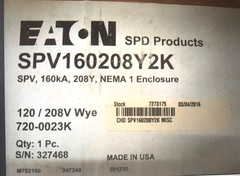 Eaton SPV160208Y2K: 160KA 208V Surge suppressor Nema 1 (New in Box)