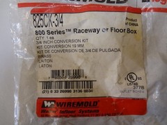WIREMOLD 800 Series Raceway or Floor Box 3/4 inch Conversion Kit 825CK-3/4 – New