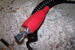 NEW INSULATED BATTERY GROUND WIRE W/ MULLER GATOR CLIP 21A 50 AMP RATED 90″ LONG