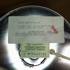 NEW SIGNAL COLEMAN 75902 18/2 OAS POLYFLEX A725 250′ POWER LIMITED CIRCUIT CABLE