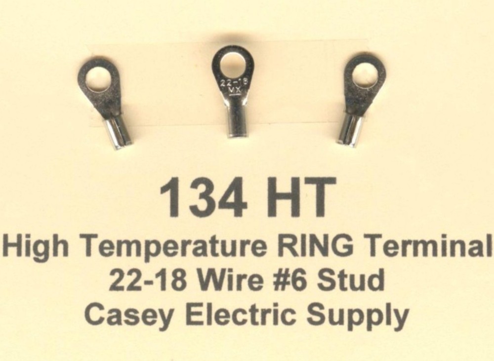 50 High Temperature RING Terminal Connector #22-18 Wire AWG #6 Stud 900°F MOLEX