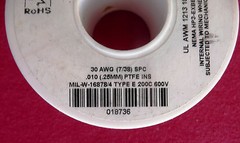 100 Feet MIL-W-16878/4 Silver Plated Copper, 30AWG, Extruded PTFE 200C 600V Red