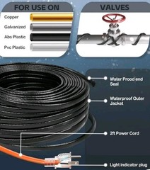 50FT Self Regulating Pipe Heating Cable Heat Tape Freeze Protection 120V – OB