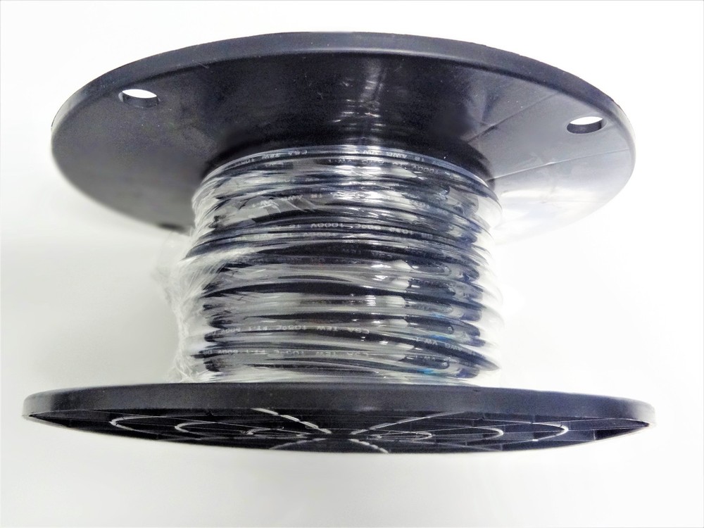 MTW 8 GAUGE AWG BLACK COPPER 19 STRAND WIRE 100′ FT MADE IN USA