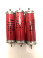 3 lot 0F20-254 OF20-254 Plastic Capacitor 0.25 MFD 2000 VDCW -Red Chicago