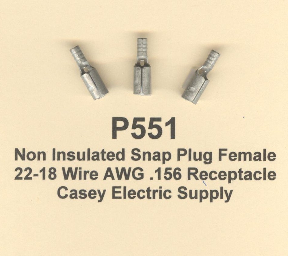 50 Non Insulated Snap Plug Receptacle Connector 22-18 Wire Gauge AWG .156 Female