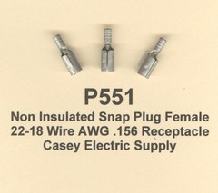 50 Non Insulated Snap Plug Receptacle Connector 22-18 Wire Gauge AWG .156 Female