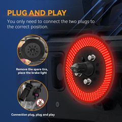 Spare Tire Brake Light for 2018-2026 Jeep Wrangler JL JLU, 405PCS LED Super Brig