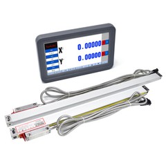 2 Axis DRO Digital Readout LCD Touch Screen+2PCS Linear Glass Scale Kit Mill CNC