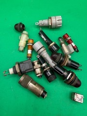 Lot of Vintage Panel Mount Electrical Parts Fuse Holders Pilot Lights RE