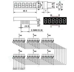 10Pcs 0.36inch 7 Segment 6 Digit Common Cathode 0.36″ RED LED digital Display YL