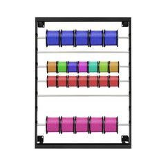 Black Heavy Duty Cable Reel Holder and Dispenser With 6 Stainless Steel Rods