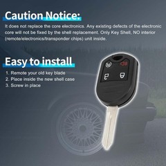 Replacement Key Fob Shell Case for Ford Edge & Explorer 2011-2015, 4-Button CWTW