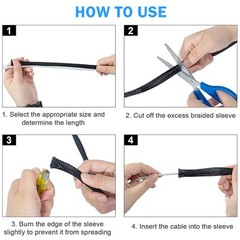 5/10/20M PET Expandable Braided Cable Sleeving Sheathing Wire Loom Tubing Sleeve