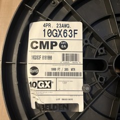Belden 10GX63F 23/4P Bonded Pair F/UTP 625MHz Cat6A Cable 10GX CMP 1000 Foot