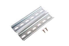 Slotted Steel Zinc Plated DIN Rail, 35mm x 6″, Silver – 2 Units + 4 #10 SS Screw