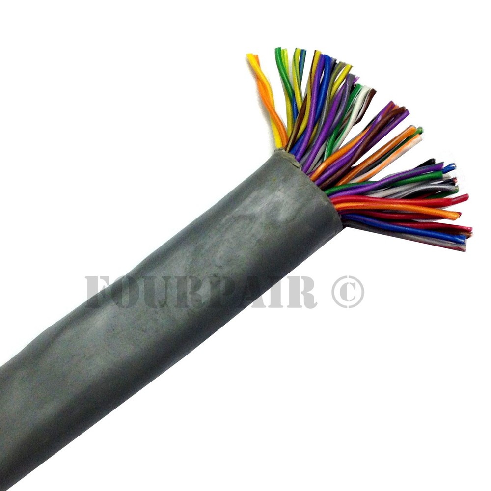 CAT3 Riser CMR 25 Pair 24AWG Bulk Voice Telco Trunk Backbone Cable Gray – 1000FT
