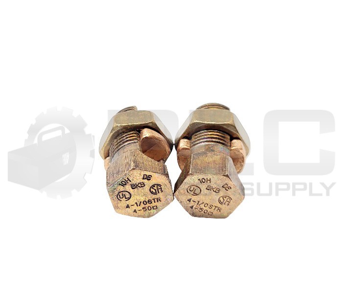 NEW LOT OF 2 ABB THOMAS & BETTS 10H COPPER SPLIT-BOLT CONNECTOR 4-1/0STR