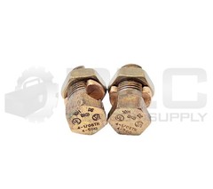 NEW LOT OF 2 ABB THOMAS & BETTS 10H COPPER SPLIT-BOLT CONNECTOR 4-1/0STR