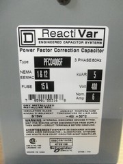 NEW SQUARE D PFCD4005F POWER FACTOR CORRECTION CAPACITOR 3 PH 60HZ ENCL. 1 & 12