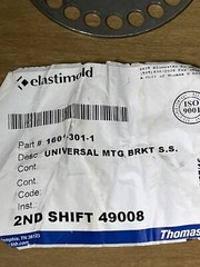 Elastimold Thomas & Betts UNIVERSAL MOUNTING BRACKET STAINLESS STEEL 1601-301-1