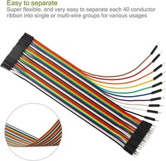 40Pcs 10Cm Female to Female Header Jumper Wire Dupont Cable Line Connector 40 Pi