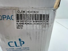 (Box of 10) CLP 40-01 18-12 MB Side Outlet Bushing Socket Glazed Porcelain 250V