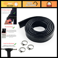 Heat Shielded Fire Sleeve 1.5″ ID Silicone Coated Fiberglass for Hose & Wiring –