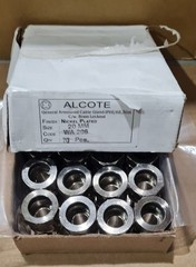 20 ALCO Alcote CW CABLE GLAND Silicon Sealing, Armoured Nickel Plated Brass 20mm