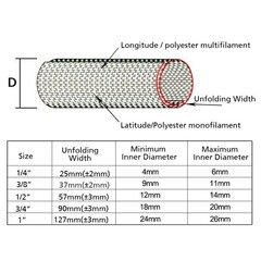 1″ Dia Braided Cable Sleeve Split Wire Loom Cord Management Heat Resistant Cover