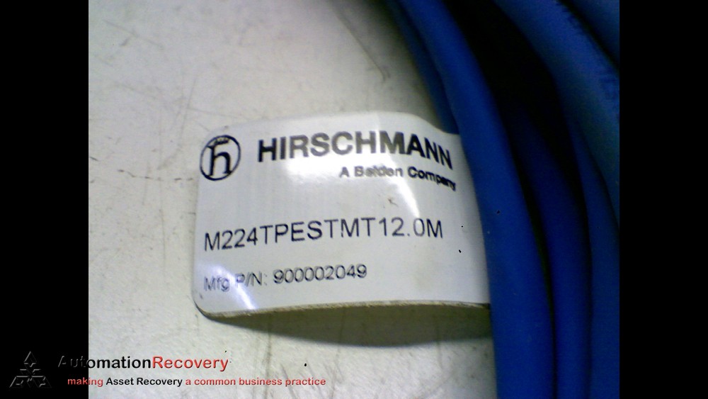 HIRSCHMANN M224TPESTMT12.0M, ETHERNET CABLE ASSEMBLY, 900002049, NEW* #215110