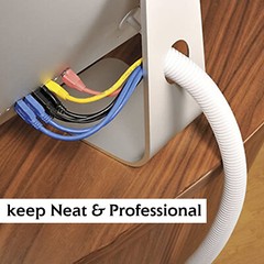 White Split Wire Loom Tubing Black Corrugated Protector Cord Auto/Home Industry